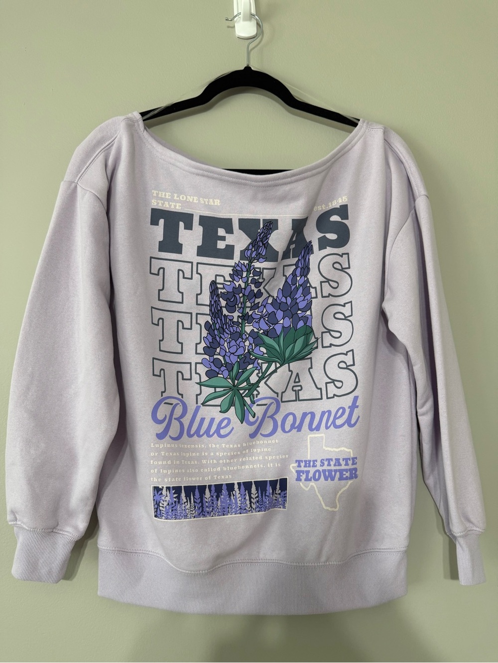 Texas Blue Bonnet Graphic Sweatshirt - Lavender